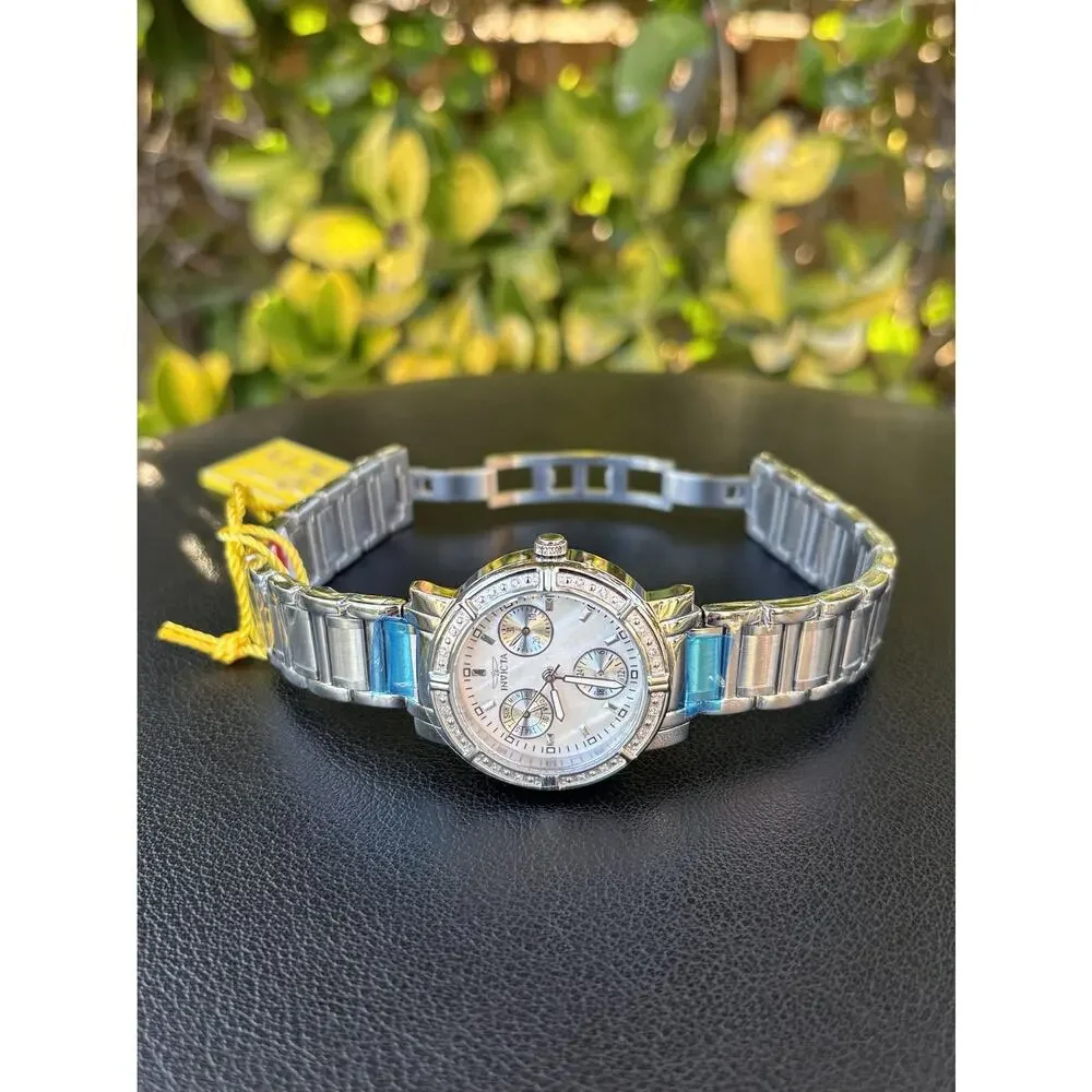 Invicta 4718 Watch Diamond Chronograph Bracelet Watch Mother Of Pearl